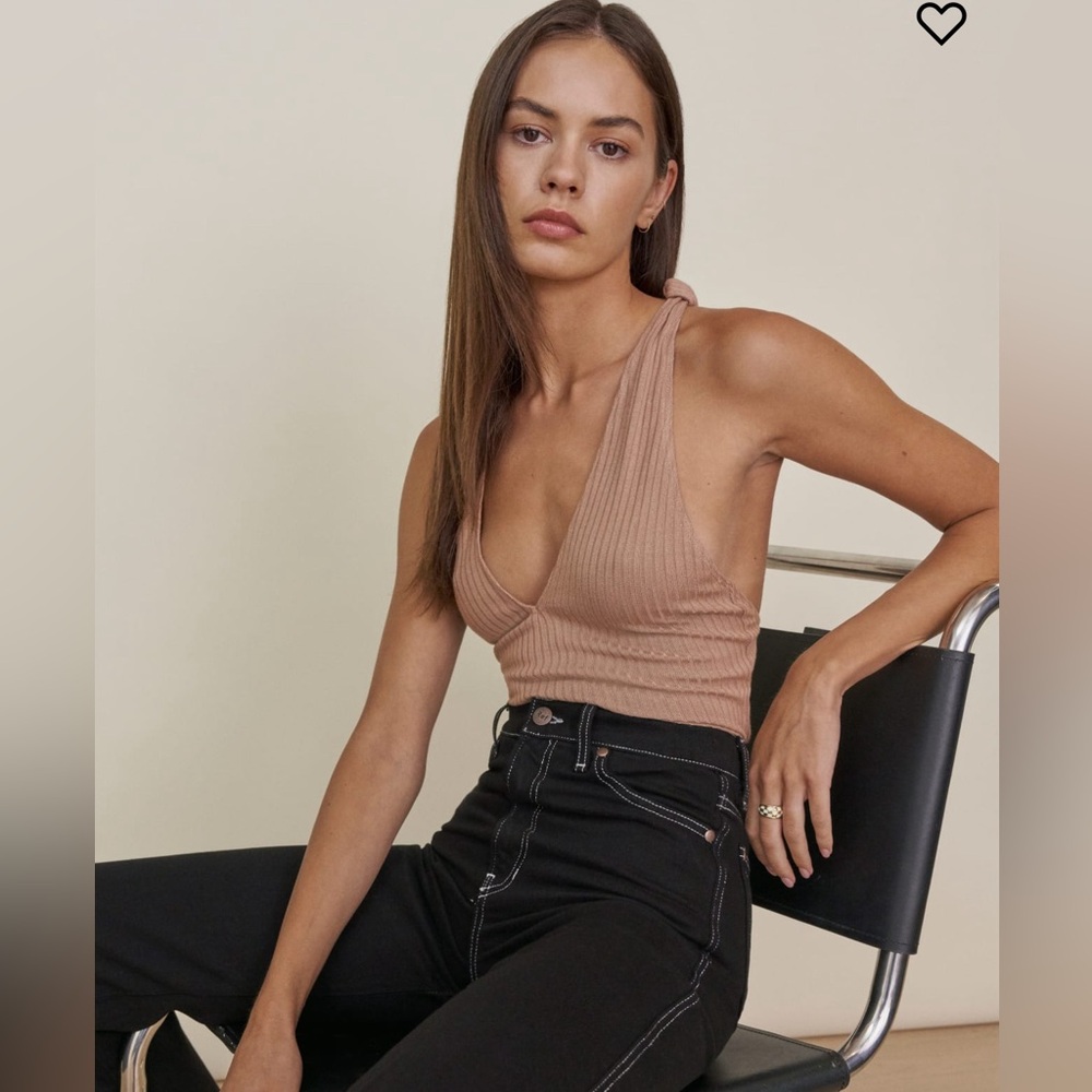 Reformation Ravel Halter Top in clay - Excellent Condition